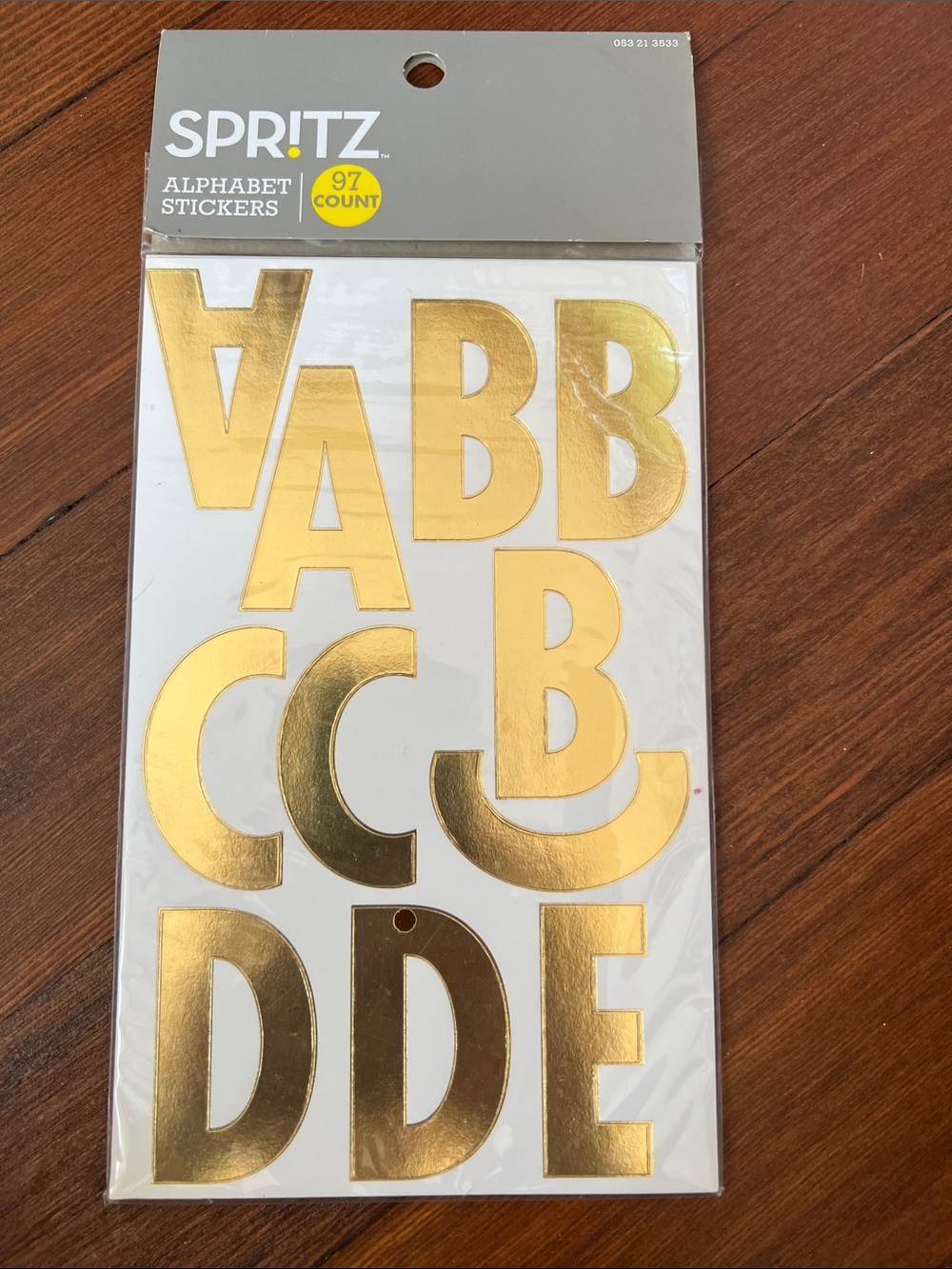 Spritz Metallic Gold Alphabet Letter Stickers- 97 count